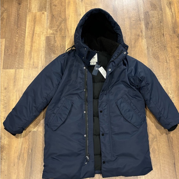 Abercrombie Fitch Mens Navy Wind Water Resistant Hooded Ultra Parka Jacket NEW - Picture 2 of 6